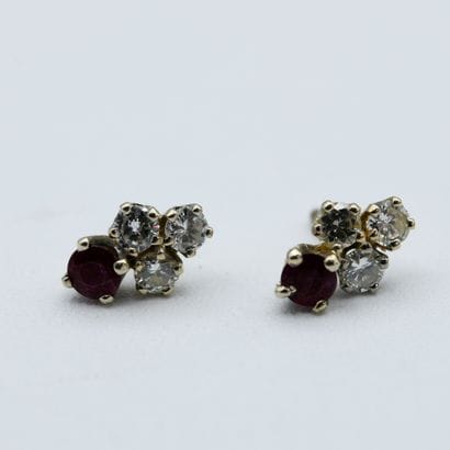 Pair of earrings adorned with six modern...