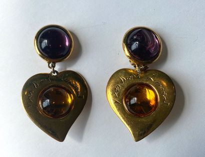 YVES SAINT LAURENT. Gold-plated metal ear...