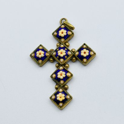 Cross vermeil enamel Bressans blue 

Very...