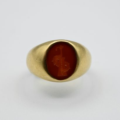 Chevalière decorated with an intaglio on...