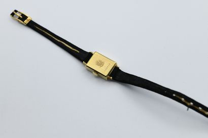 Lip lady's watch, rectangular gold metal...