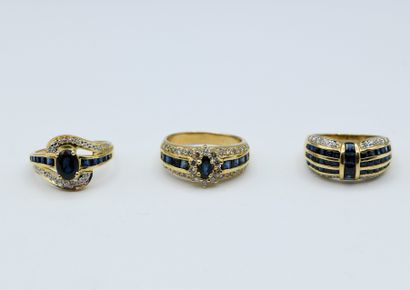 3 yellow gold 750‰ rings:



Yellow gold...