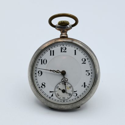 Men's silver and silver-gilt pocket watch,...