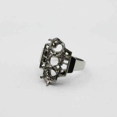 Platinum ring mount

Marked with a dog's...