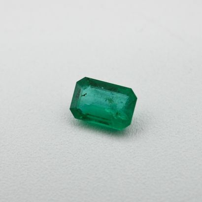 Lot of emeralds on paper, rectangle cut,...