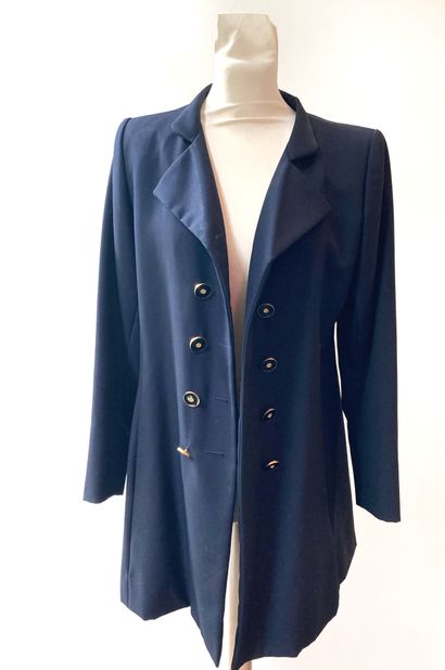 YVES SAINT LAURENT Left Bank. Navy blue wool...