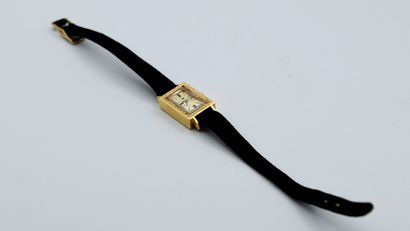 Lip lady's watch, rectangular gold metal...