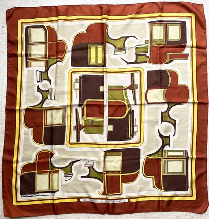 HERMES. Silk twill square titled Les Coupés,...
