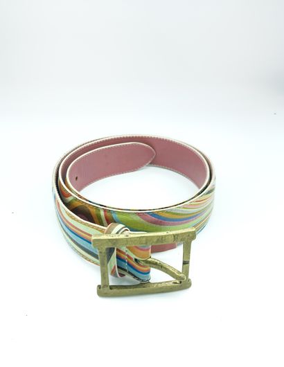 PAUL SMITH. Leather belt with multicolored...