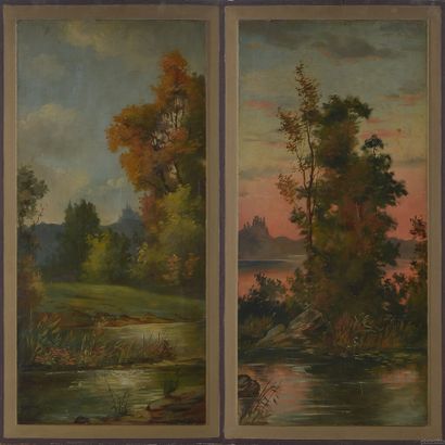 Louis OGIER (XIX-XXth) 

Landscapes with...