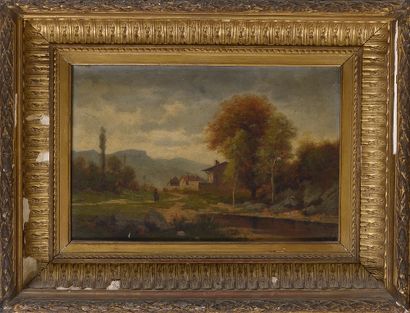 by KEL (XIXth) 

Dauphinois landscape in...
