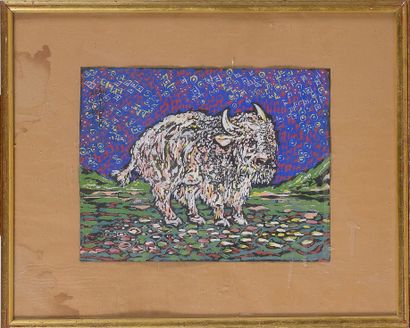 Jean-Louis CARTIER (XXth)

The Bison 

Gouache...