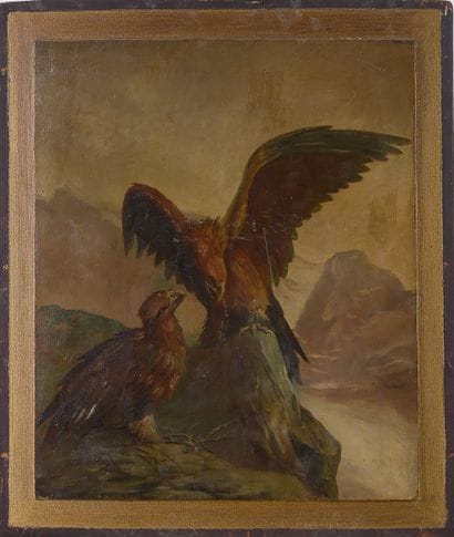 *Louis OGIER (XIX-XXth)

The nest of eagles

Oil...