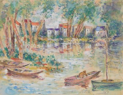 VIC STILLER (1902-1974)

La rivière en été

Aquarelle,...