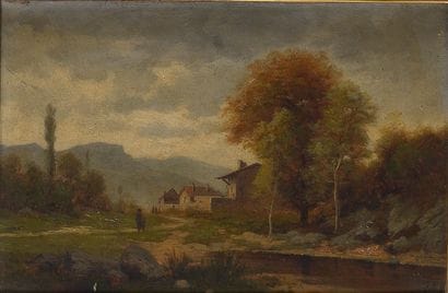 by KEL (XIXth) 

Dauphinois landscape in...