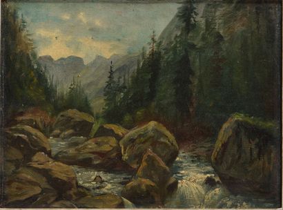 *Louis OGIER (XIX-XXth)

The waterfall

Oil...