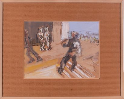 Chantal PAYET (born in 1955)
Animated scene.
Gouache...