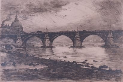 Joanny DREVET (1889-1969).
The Rhône in 1921
Etching...