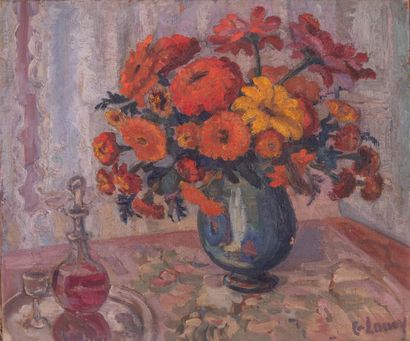 Guy LAMY (1914-2000)
Bouquet of flowers and...