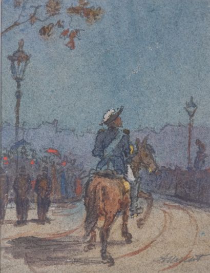 Auguste MORISOT (1857-1951)
Parade in Lyon
Watercolor...