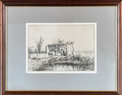 Adolphe APPIAN (1818-1898) 
A Noria at Bordiquier...