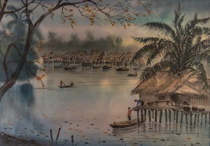 Vietnamese school of the 1960s
River landscape...