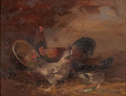 French school of the end of the 19th century
Chickens...