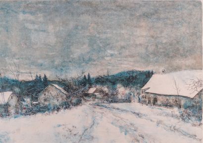 Bernard GANTNER (1928-2018)
Snowy landscape...
