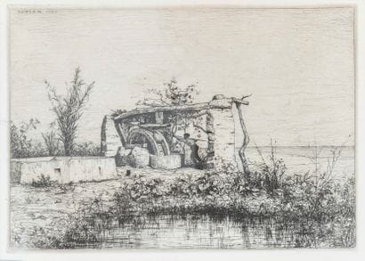 Adolphe APPIAN (1818-1898) 
A Noria at Bordiquier...