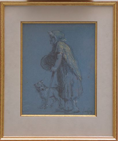 Louis GUY (1824-1888)
Old peasant woman and...