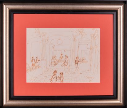 Jean COUTY (1907-1991).
The lunch.
Ink on...