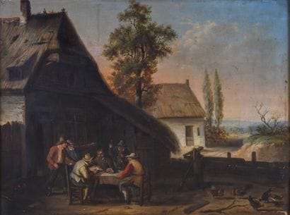 Dutch school of the 19th century
Men sitting...