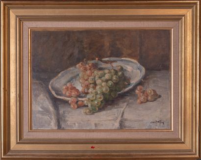 Abel GAY (1877-1961)
Plate of grapes 
Oil...