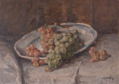 Abel GAY (1877-1961)
Plate of grapes 
Oil...