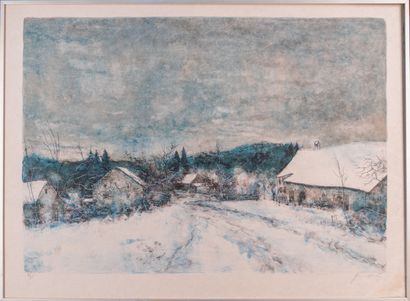 Bernard GANTNER (1928-2018)
Snowy landscape...