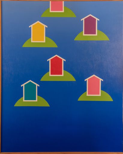 Paul MORELLET (1950)
Six ecological houses.
Oil...