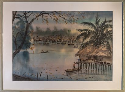 Vietnamese school of the 1960s
River landscape...