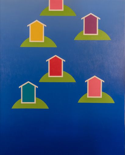 Paul MORELLET (1950)
Six ecological houses.
Oil...