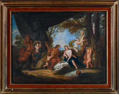 French school of the XVIIIth century 
Bacchanal
Oil...