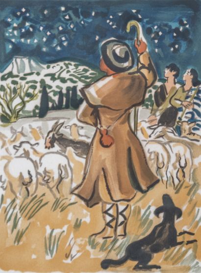 Yves BRAYER (1907-1990)
Shepherd in the Alpilles
Lithograph,...