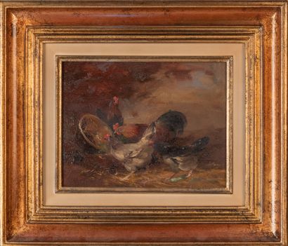 French school of the end of the 19th century
Chickens...