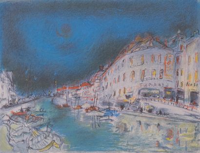 Jean FUSARO (Born in 1925) 
The port of Sète
Lithograph,...