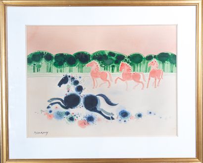 Frédéric MENGUY (1927-2007)
The Black Stallion
Watercolor...