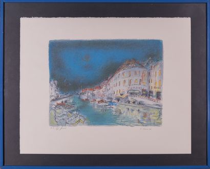 Jean FUSARO (Born in 1925) 
The port of Sète
Lithograph,...