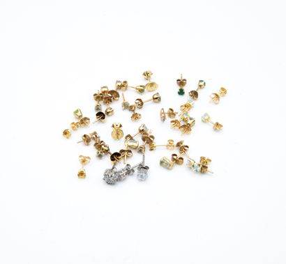 *Lot of gold ear studs, some decorated with...