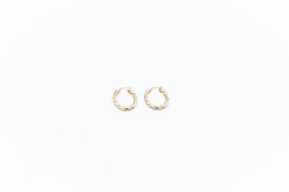 *Pair of three gold twisted creoles, 750‰

Eagle...