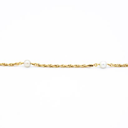 *Yellow gold 750‰ neck chain alternated with...