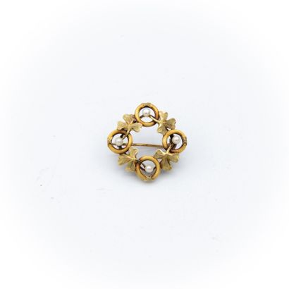 Old brooch with floral decoration decorated...