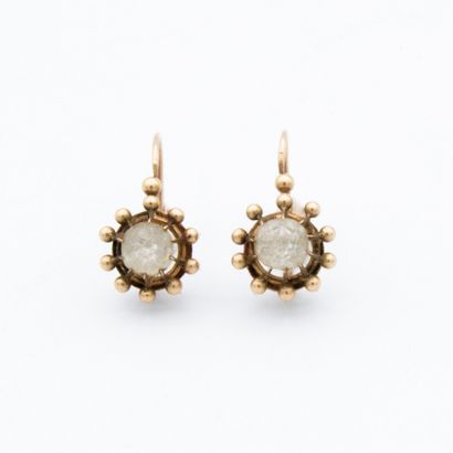 *Pair of yellow gold imitation stone sleepers...