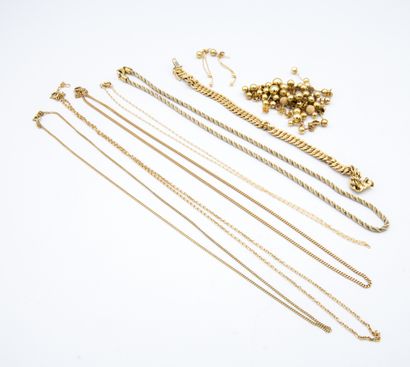 *Lot various jewelry in yellow gold 750 ‰:...